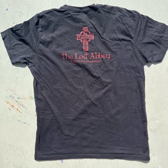 Men's The Lost Abbey T-Shirt Black Spell-Out NO TAGS Craft Beer San Diego IPA - Picture 8 of 13